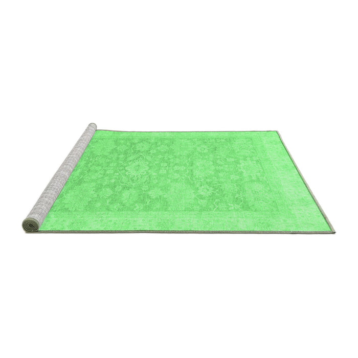 Sideview of Machine Washable Oriental Emerald Green Traditional Area Rugs, wshabs2592emgrn