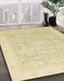 Machine Washable Abstract Brown Gold Rug in a Family Room, wshabs2592