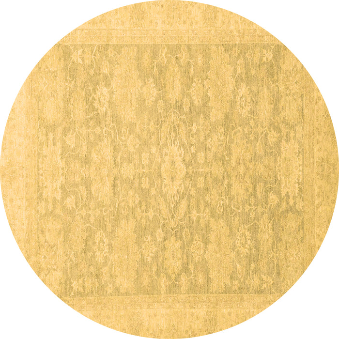 Round Oriental Brown Traditional Rug, abs2592brn