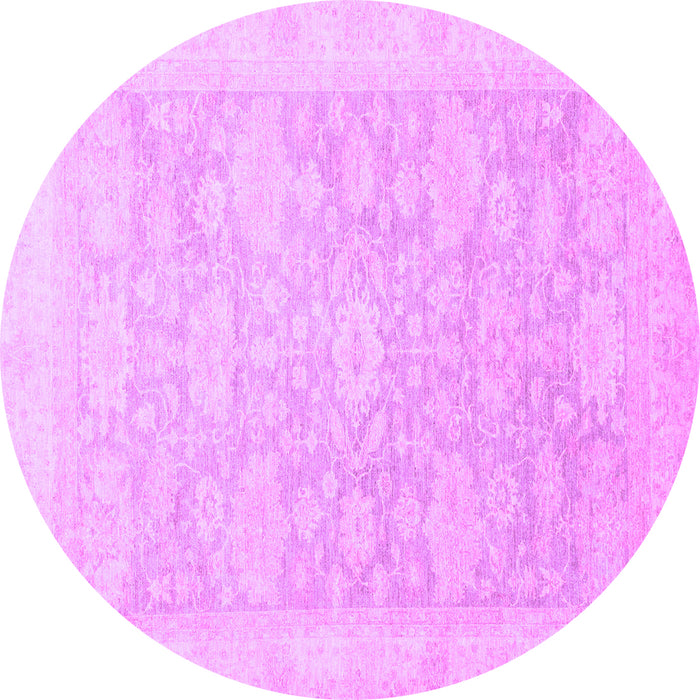 Round Oriental Purple Traditional Rug, abs2592pur