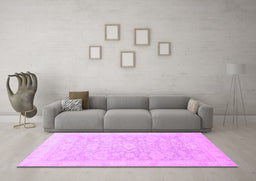 Machine Washable Oriental Purple Traditional Area Rugs in a Living Room, wshabs2592pur