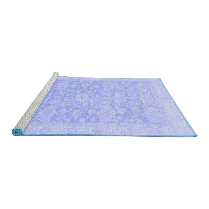 Sideview of Machine Washable Oriental Blue Traditional Rug, wshabs2592blu