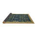 Sideview of Abstract Copper Green Modern Rug, abs2593