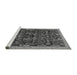 Sideview of Machine Washable Abstract Gray Modern Rug, wshabs2593gry