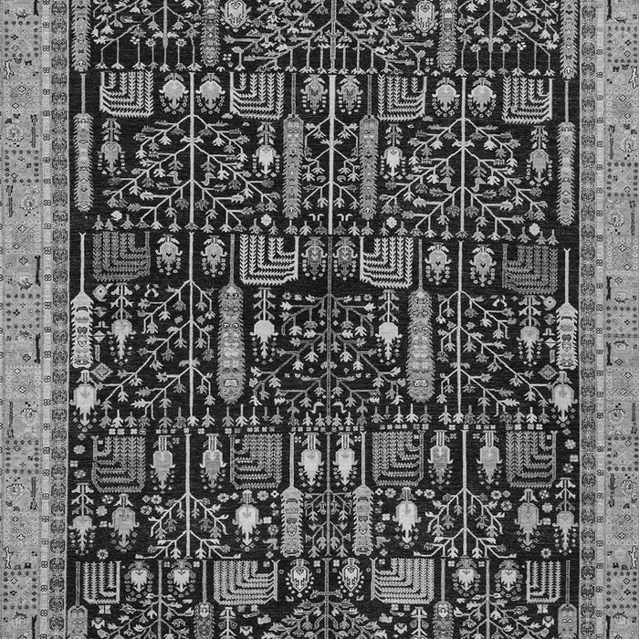 Machine Washable Abstract Gray Modern Rug, wshabs2593gry