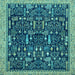 Square Machine Washable Abstract Light Blue Modern Rug, wshabs2593lblu