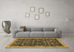 Machine Washable Abstract Brown Modern Rug in a Living Room,, wshabs2593brn