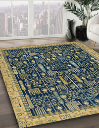 Abstract Copper Green Modern Rug, abs2593