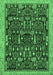 Machine Washable Abstract Emerald Green Modern Area Rugs, wshabs2593emgrn