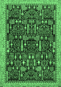 Abstract Emerald Green Modern Rug, abs2593emgrn