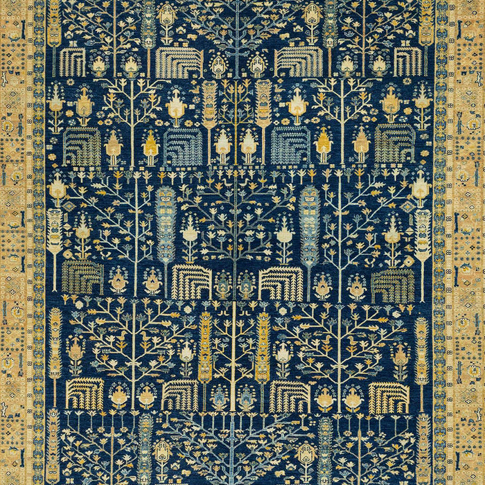 Machine Washable Abstract Brass Green Rug, wshabs2593