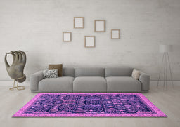 Machine Washable Abstract Purple Modern Area Rugs in a Living Room, wshabs2593pur