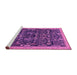 Sideview of Machine Washable Abstract Pink Modern Rug, wshabs2593pnk