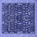 Square Abstract Blue Modern Rug, abs2593blu