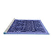 Sideview of Machine Washable Abstract Blue Modern Rug, wshabs2593blu