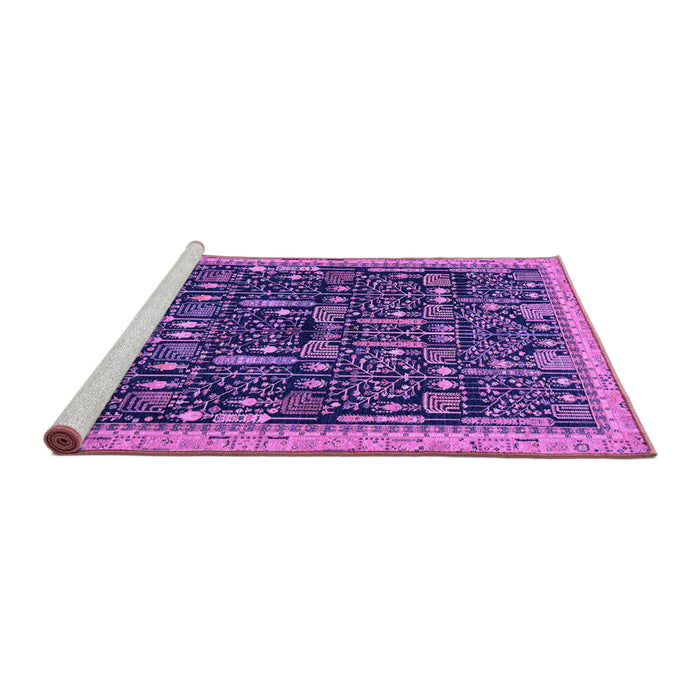 Sideview of Machine Washable Abstract Purple Modern Area Rugs, wshabs2593pur