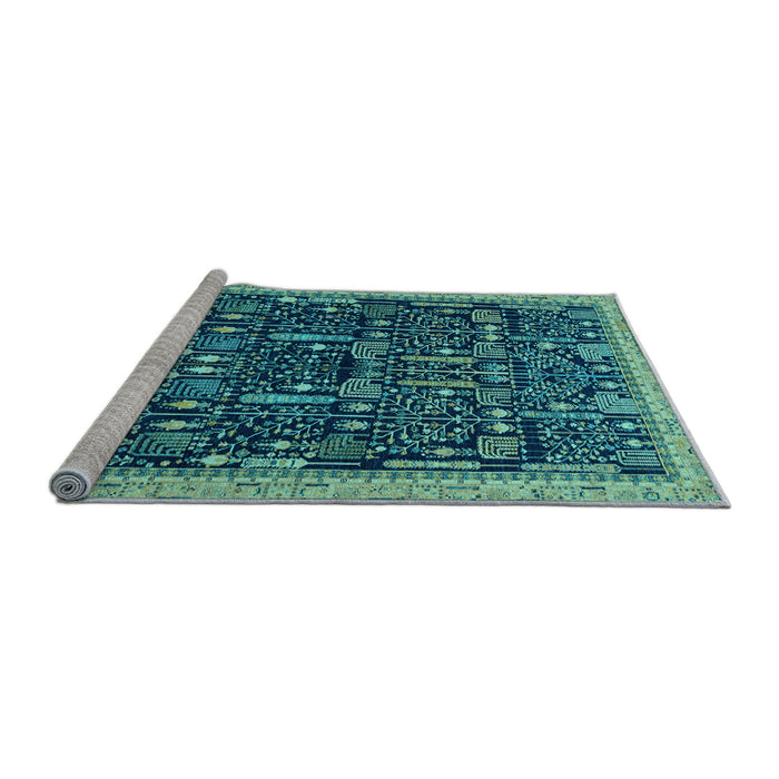 Sideview of Machine Washable Abstract Light Blue Modern Rug, wshabs2593lblu