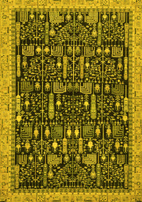 Abstract Yellow Modern Rug, abs2593yw