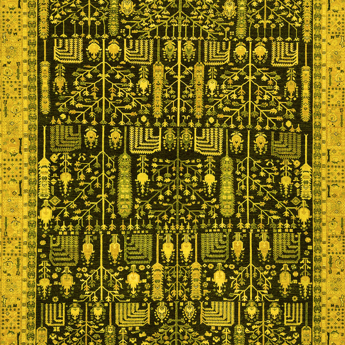Abstract Yellow Modern Rug, abs2593yw