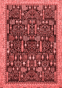 Abstract Red Modern Rug, abs2593red