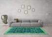 Machine Washable Abstract Turquoise Modern Area Rugs in a Living Room,, wshabs2593turq