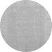 Round Machine Washable Abstract Gray Modern Rug, wshabs2594gry