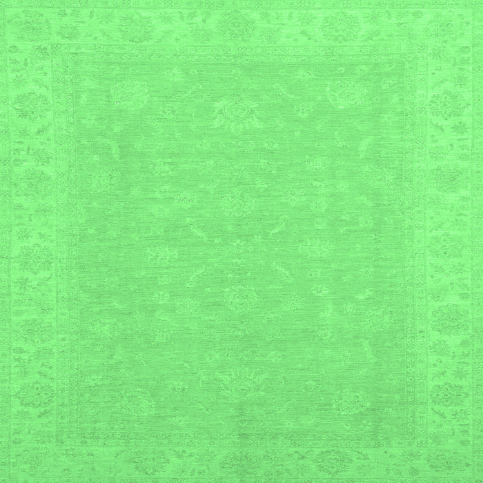 Square Abstract Emerald Green Modern Rug, abs2594emgrn