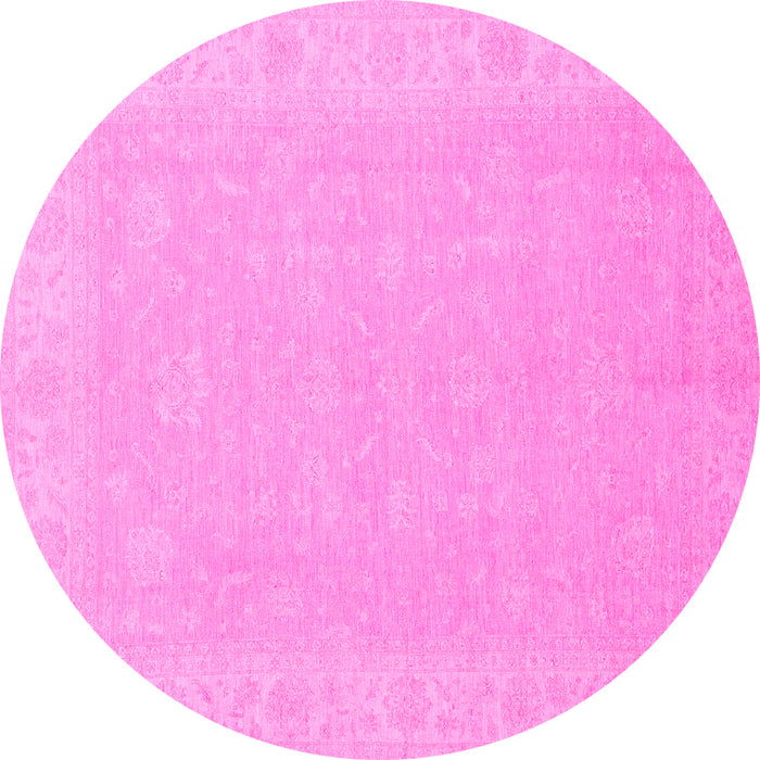 Round Abstract Pink Modern Rug, abs2594pnk