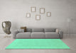 Machine Washable Abstract Turquoise Modern Area Rugs in a Living Room,, wshabs2594turq