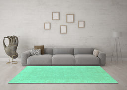 Machine Washable Abstract Turquoise Modern Area Rugs in a Living Room,, wshabs2594turq
