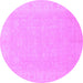 Round Abstract Purple Modern Rug, abs2594pur