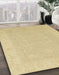 Abstract Metallic Gold Modern Rug in Family Room, abs2594