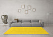 Machine Washable Abstract Yellow Modern Rug in a Living Room, wshabs2594yw