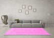 Machine Washable Abstract Pink Modern Rug in a Living Room, wshabs2594pnk