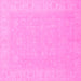 Square Machine Washable Abstract Pink Modern Rug, wshabs2594pnk