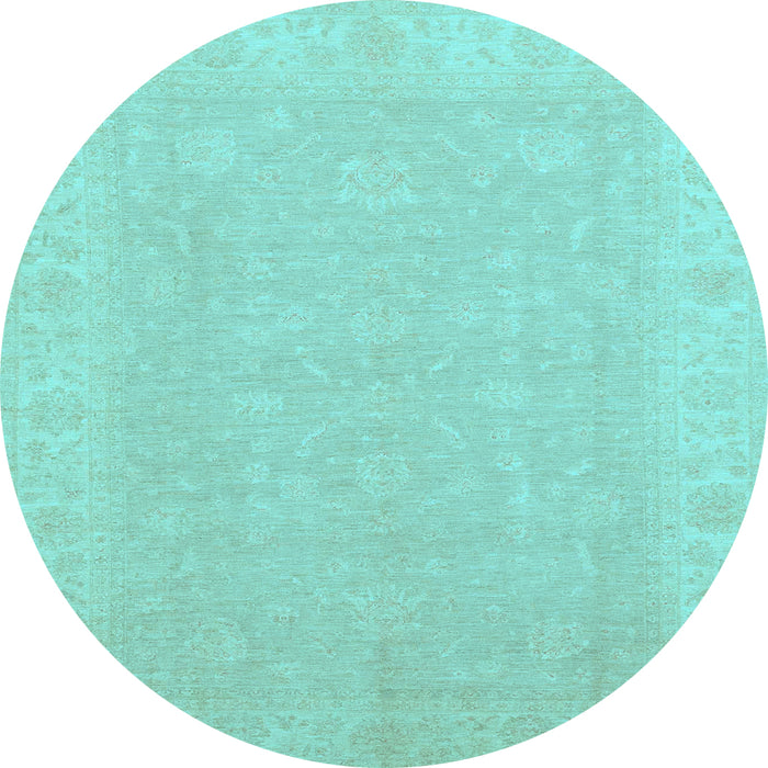 Round Machine Washable Abstract Light Blue Modern Rug, wshabs2594lblu