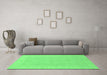 Machine Washable Abstract Emerald Green Modern Area Rugs in a Living Room,, wshabs2594emgrn