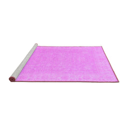 Sideview of Machine Washable Abstract Purple Modern Area Rugs, wshabs2594pur