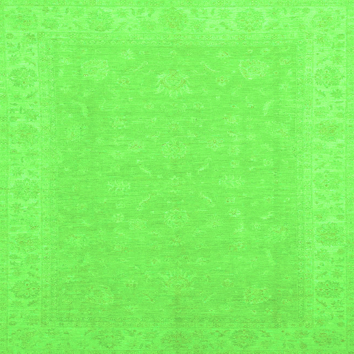 Square Abstract Green Modern Rug, abs2594grn