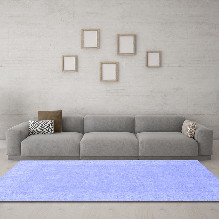 Machine Washable Abstract Blue Modern Rug in a Living Room, wshabs2594blu