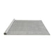 Sideview of Machine Washable Abstract Gray Modern Rug, wshabs2594gry