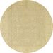 Round Machine Washable Abstract Metallic Gold Rug, wshabs2594