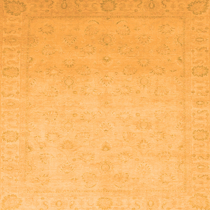 Square Machine Washable Abstract Orange Modern Area Rugs, wshabs2595org