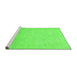 Sideview of Machine Washable Abstract Green Modern Area Rugs, wshabs2595grn