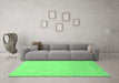 Machine Washable Abstract Emerald Green Modern Area Rugs in a Living Room,, wshabs2595emgrn