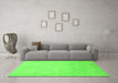 Machine Washable Abstract Green Modern Area Rugs in a Living Room,, wshabs2595grn