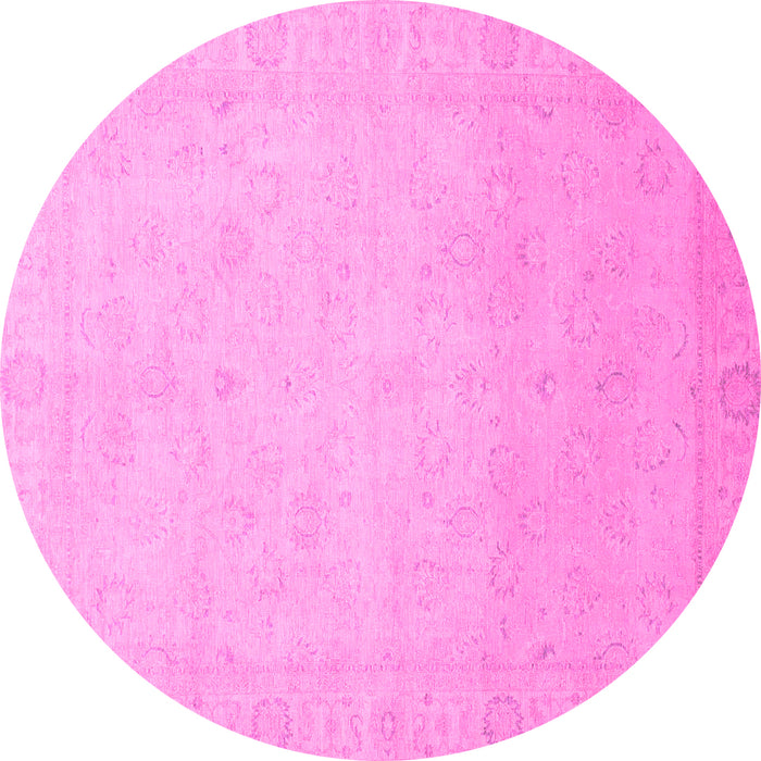 Round Abstract Pink Modern Rug, abs2595pnk