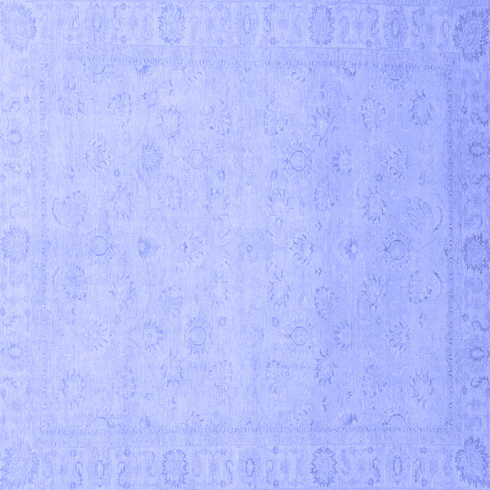Square Abstract Blue Modern Rug, abs2595blu