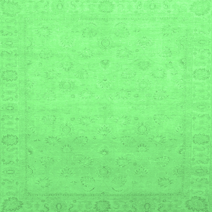 Square Abstract Emerald Green Modern Rug, abs2595emgrn