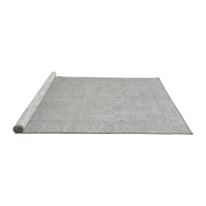 Sideview of Machine Washable Abstract Gray Modern Rug, wshabs2595gry